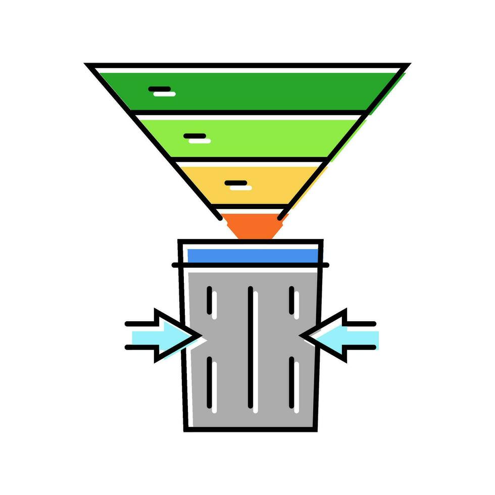 avfall minskning grön levande Färg ikon vektor illustration