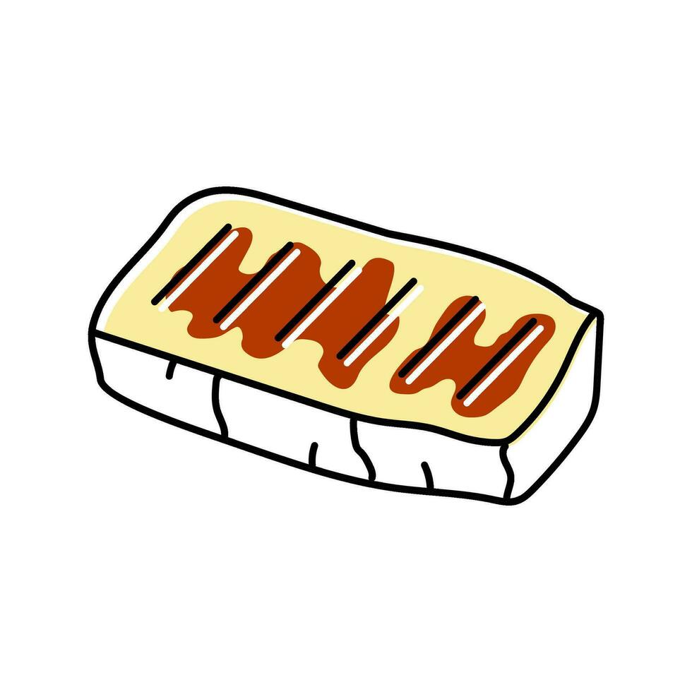 Halloumi Käse griechisch Küche Farbe Symbol Vektor Illustration