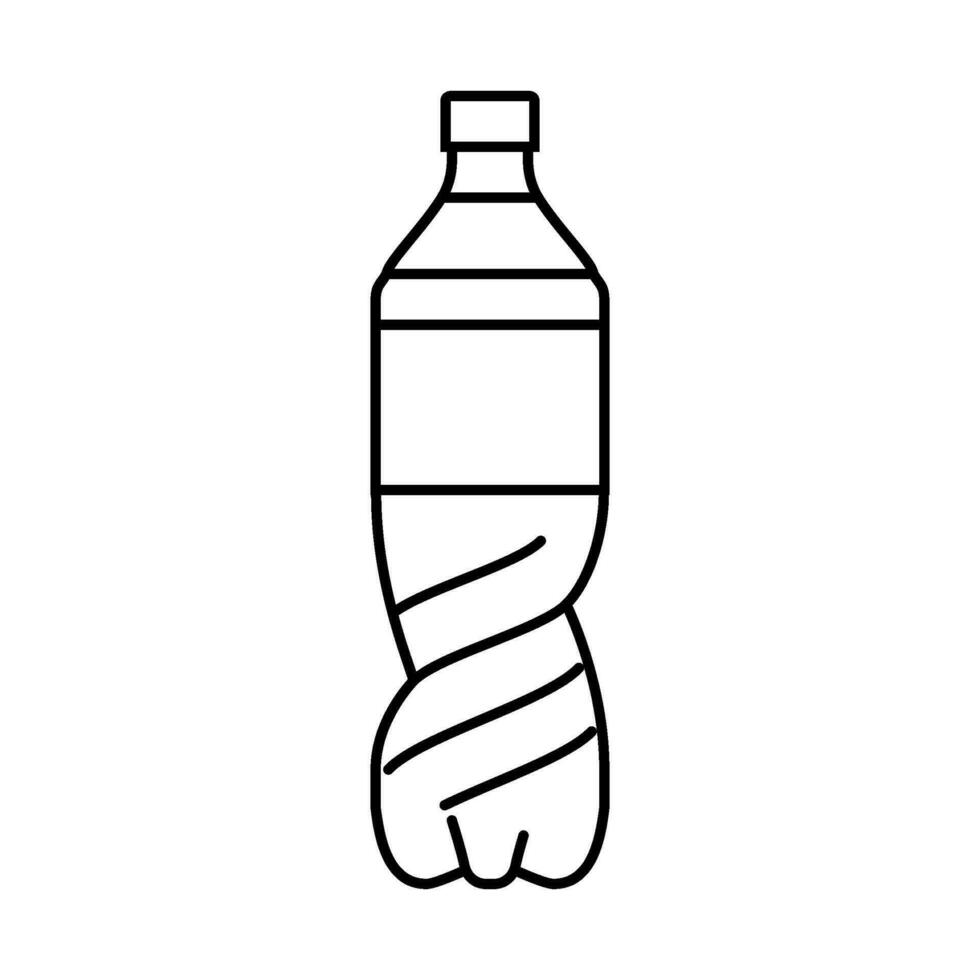 leeren Limonade Plastik Flasche Linie Symbol Vektor Illustration