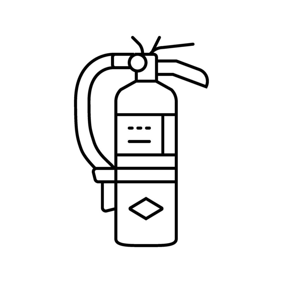 Auto Feuerlöscher Zuhause Zubehörteil Linie Symbol Vektor Illustration