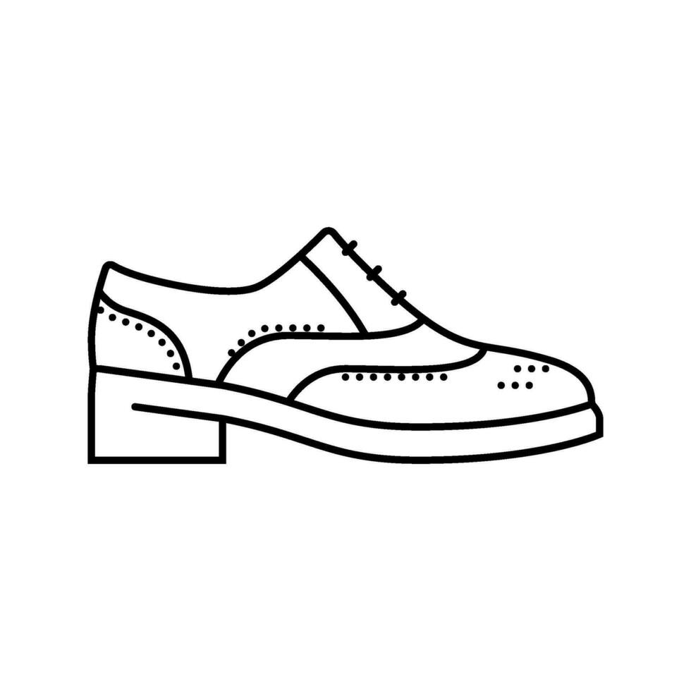 Flügelspitze Schuhe Hipster retro Linie Symbol Vektor Illustration