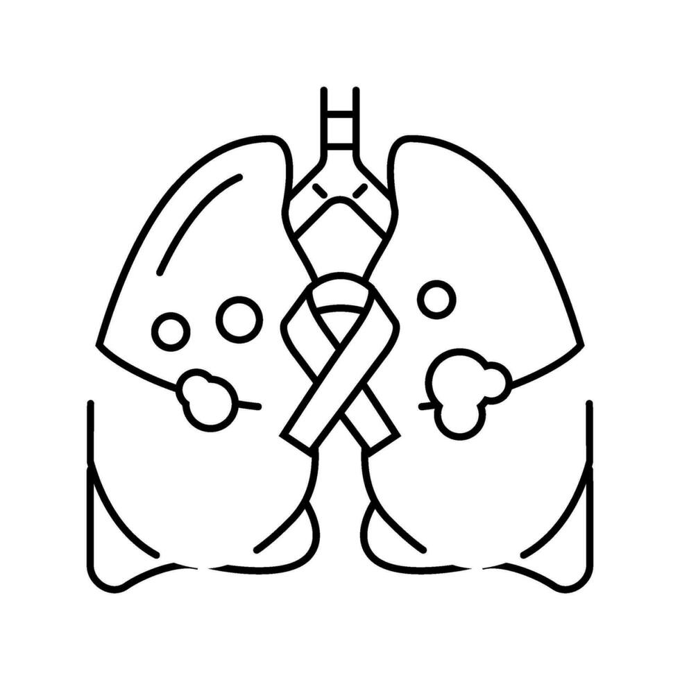lunga cancer linje ikon vektor illustration