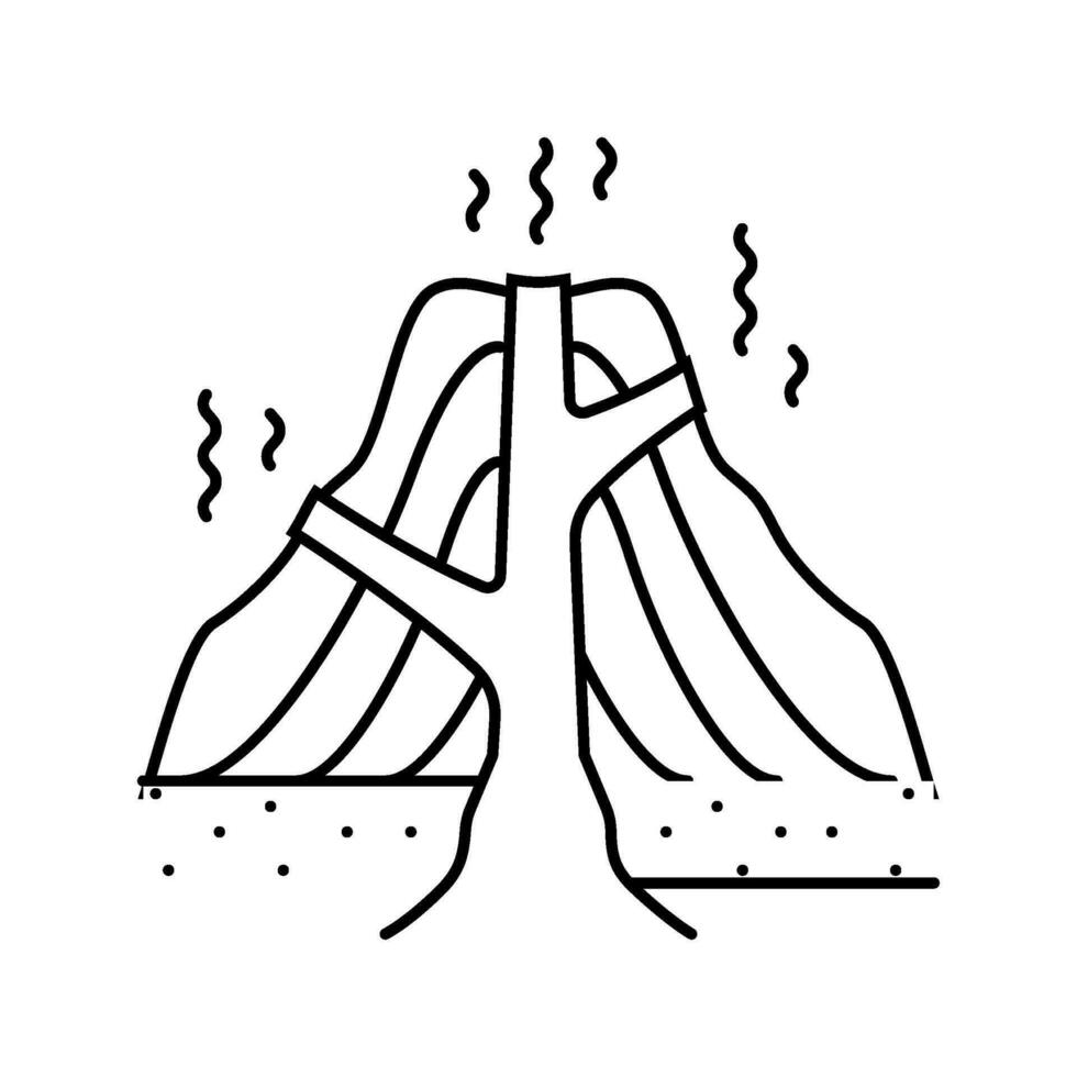 Stratovulkan Lava Linie Symbol Vektor Illustration