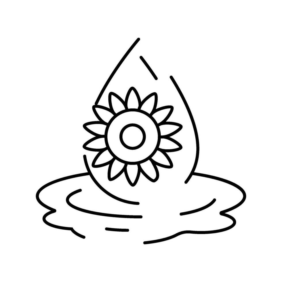 Sonnenblume Samen Öl Flüssigkeit Gelb Linie Symbol Vektor Illustration