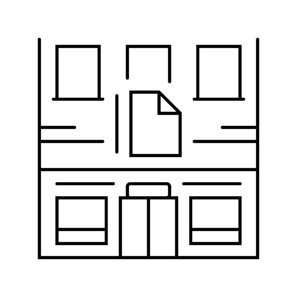 Schreibwaren Geschäft Linie Symbol Vektor Illustration