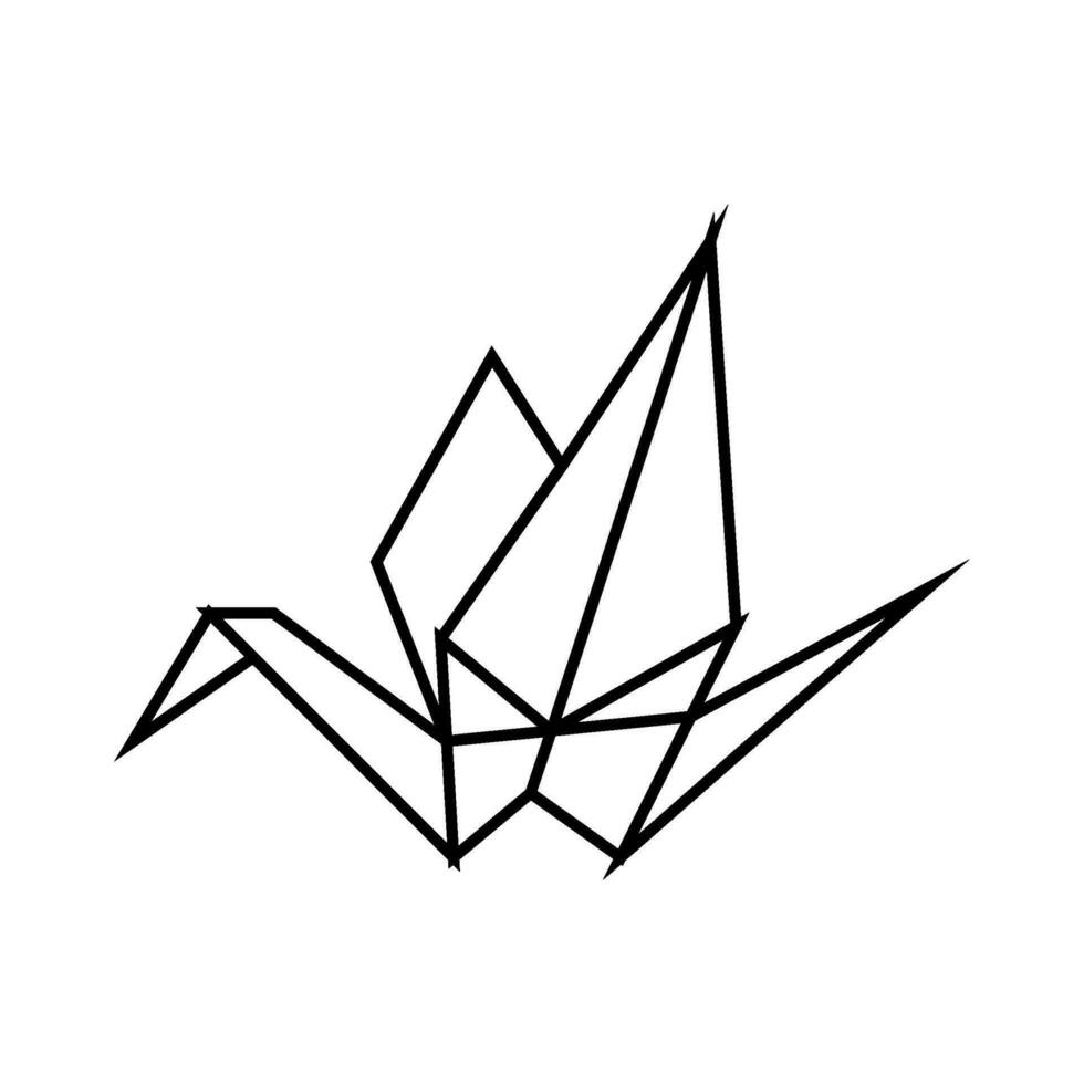 Origami Kind Freizeit Linie Symbol Vektor Illustration