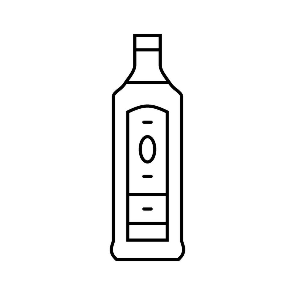 gin glas flaska linje ikon vektor illustration