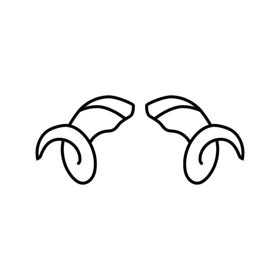 RAM Horn Tier Linie Symbol Vektor Illustration