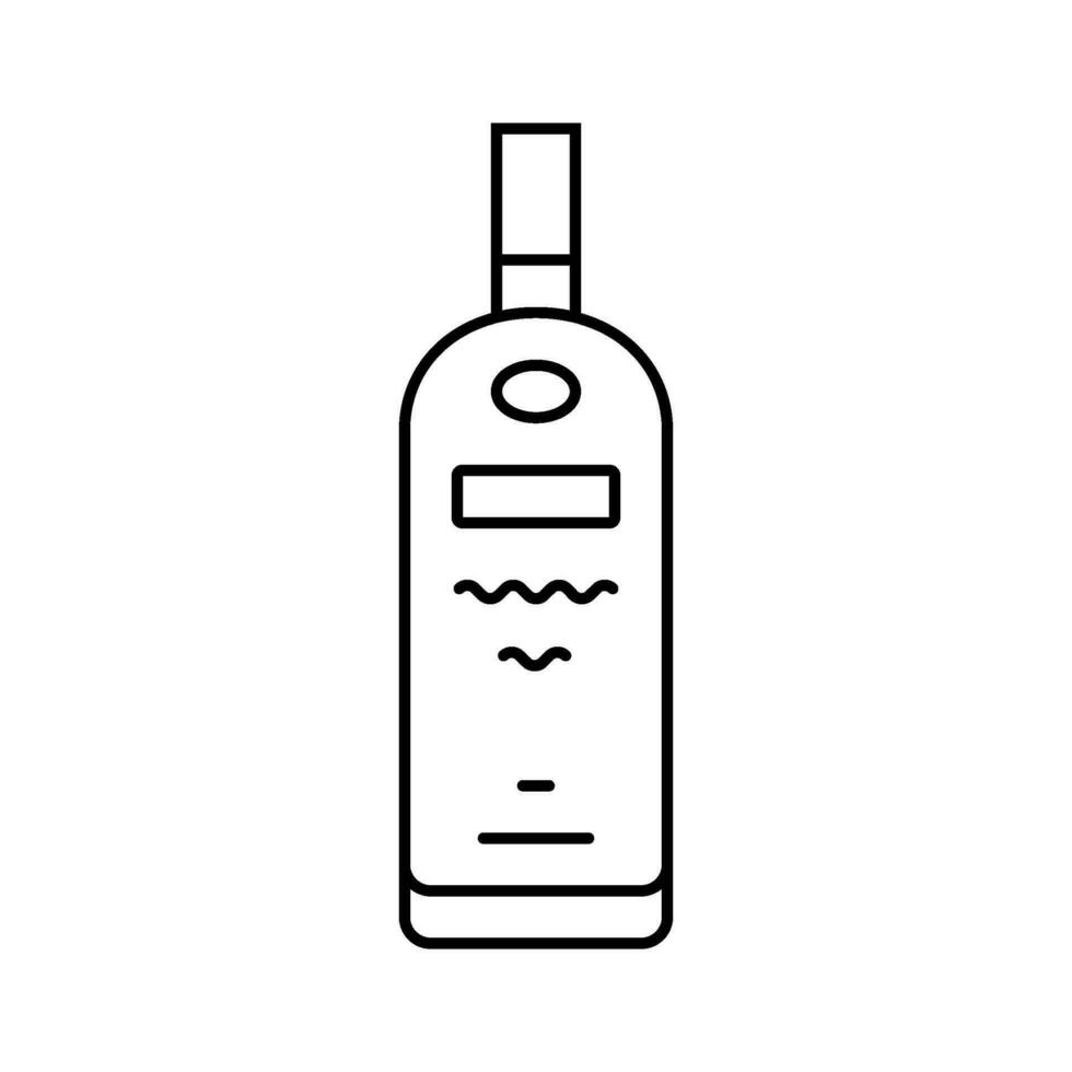 Wodka Glas Flasche Linie Symbol Vektor Illustration
