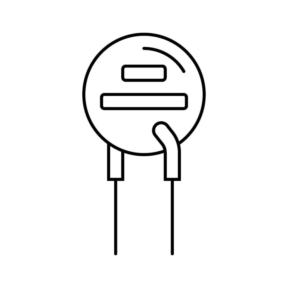 Thermistor elektronisch Komponente Linie Symbol Vektor Illustration