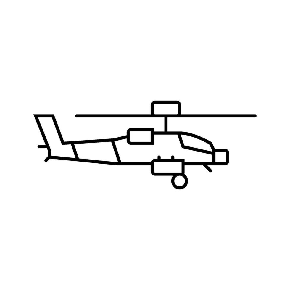 helikopter vapen krig linje ikon vektor illustration