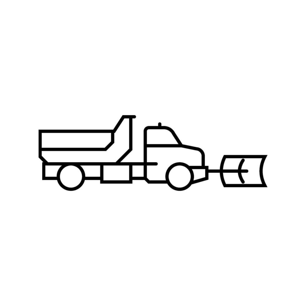 Schneepflug LKW Winter Jahreszeit Linie Symbol Vektor Illustration