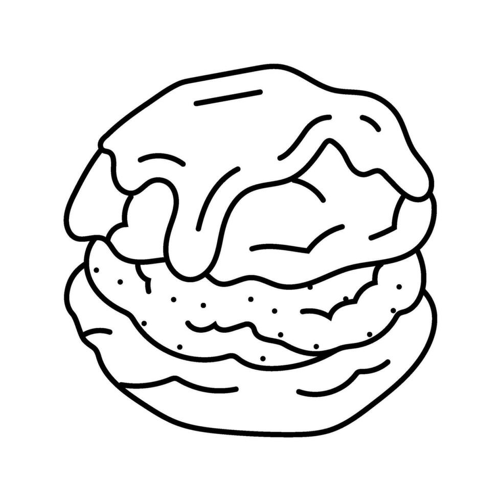 Profiteroles Süss Essen Linie Symbol Vektor Illustration