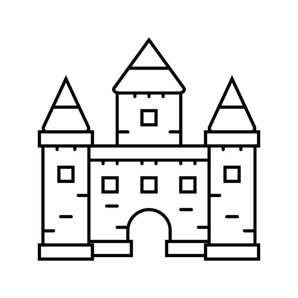 Schloss Spielzeug Baby Linie Symbol Vektor Illustration