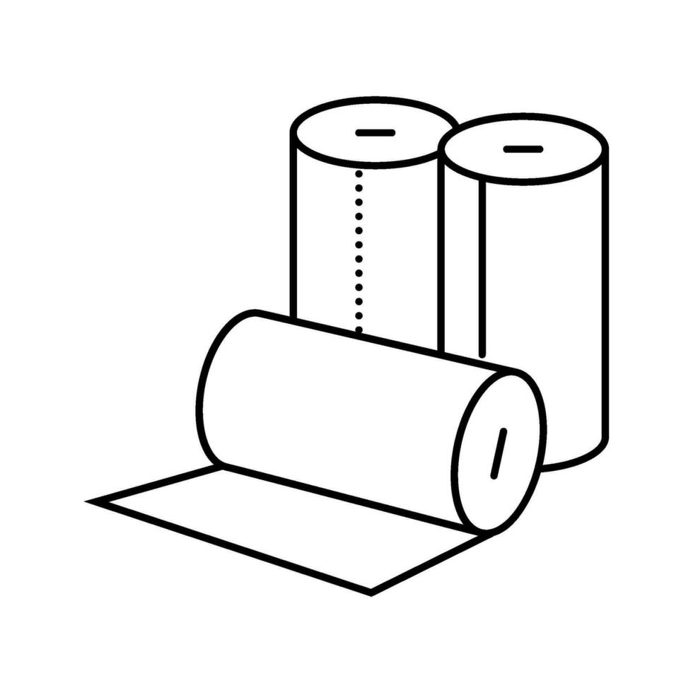 Hygiene rollen Papier Handtuch Linie Symbol Vektor Illustration