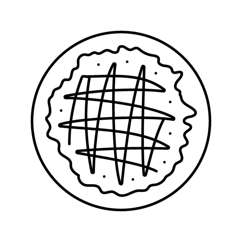 okonomiyaki japanisch Essen Linie Symbol Vektor Illustration