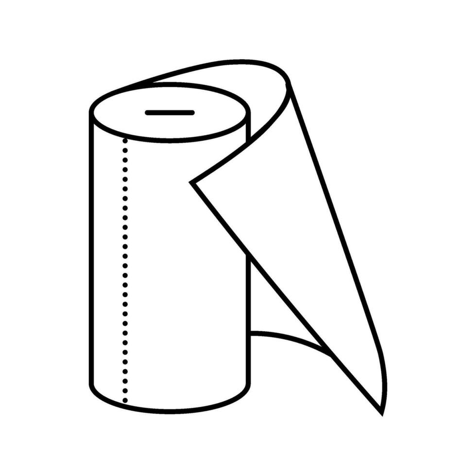 vävnad rulla papper handduk linje ikon vektor illustration