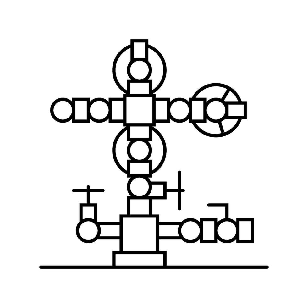 Öl Bohrlochkopf Petroleum Ingenieur Linie Symbol Vektor Illustration