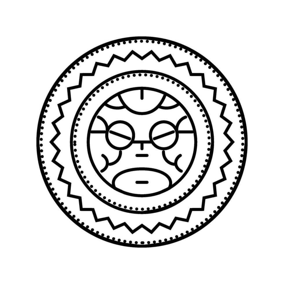 maori tatuering konst årgång linje ikon vektor illustration