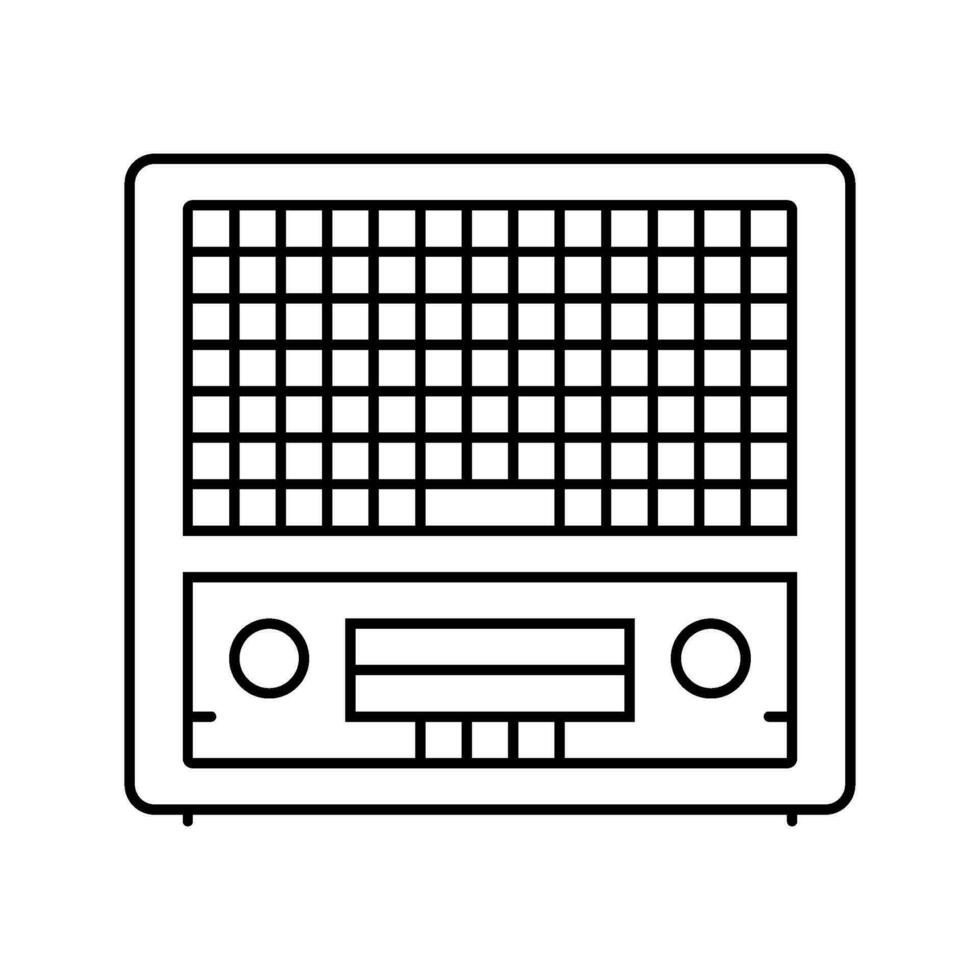 Mikrofon Charakter retro Musik- Linie Symbol Vektor Illustration