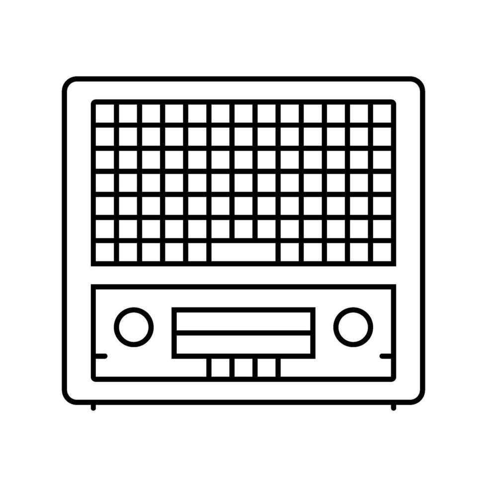 mikrofon karaktär retro musik linje ikon vektor illustration