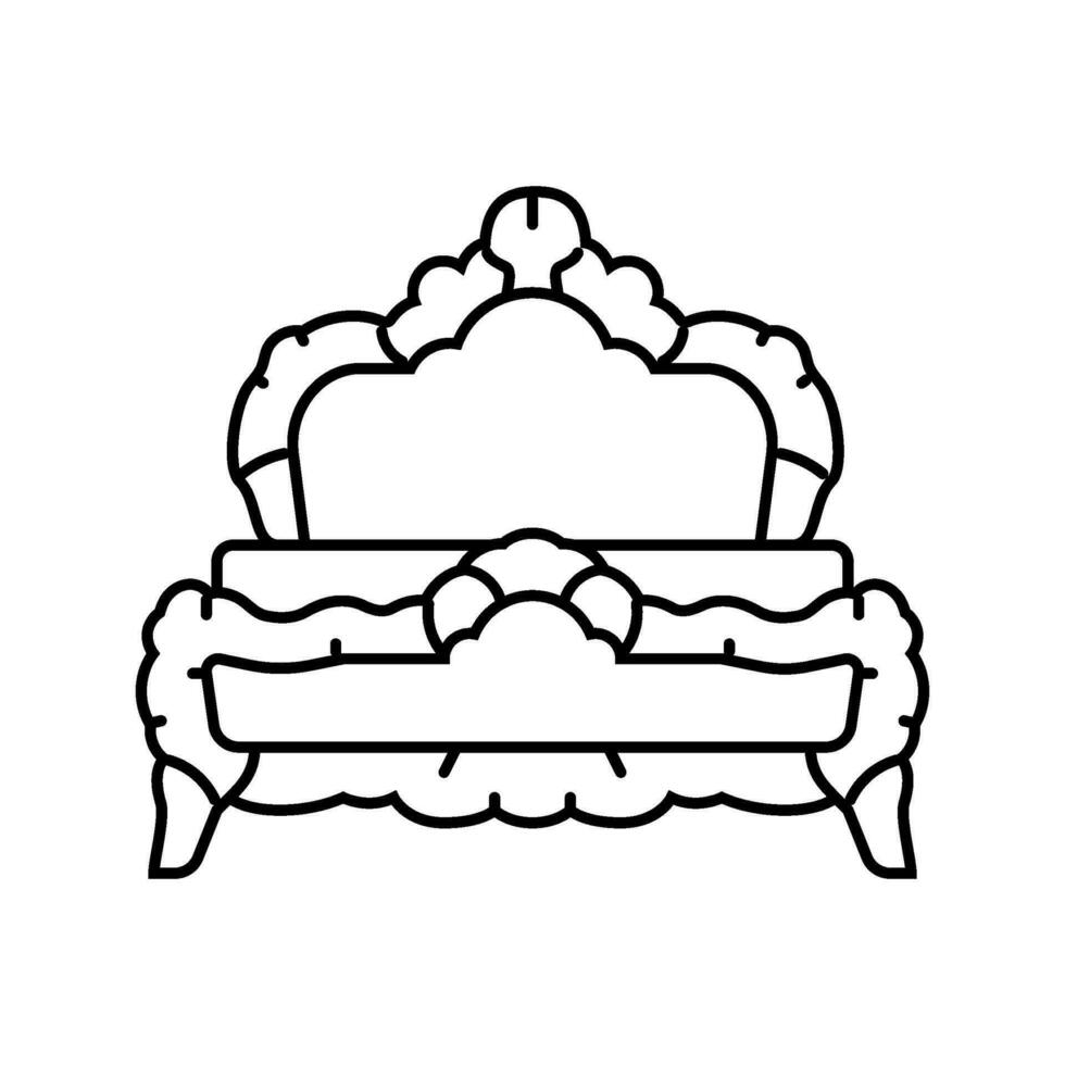 Bett Luxus königlich Linie Symbol Vektor Illustration