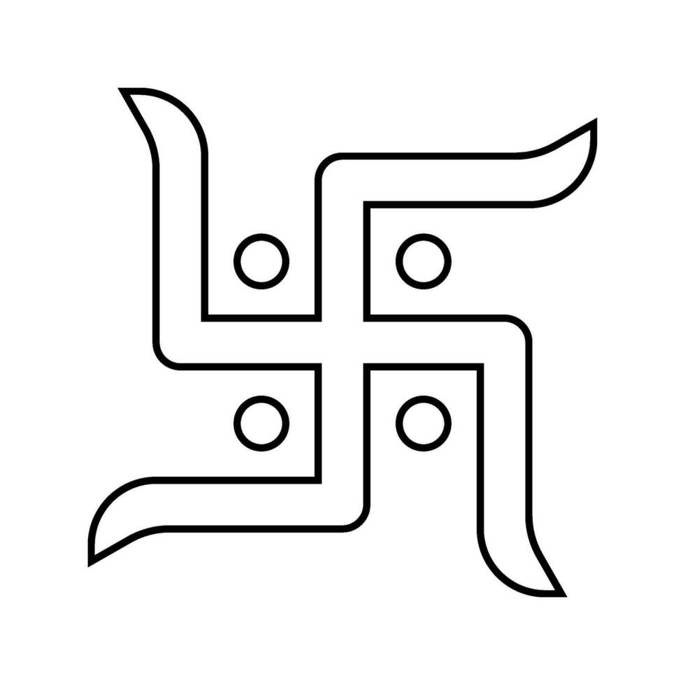 Hakenkreuz Hinduismus Linie Symbol Vektor Illustration