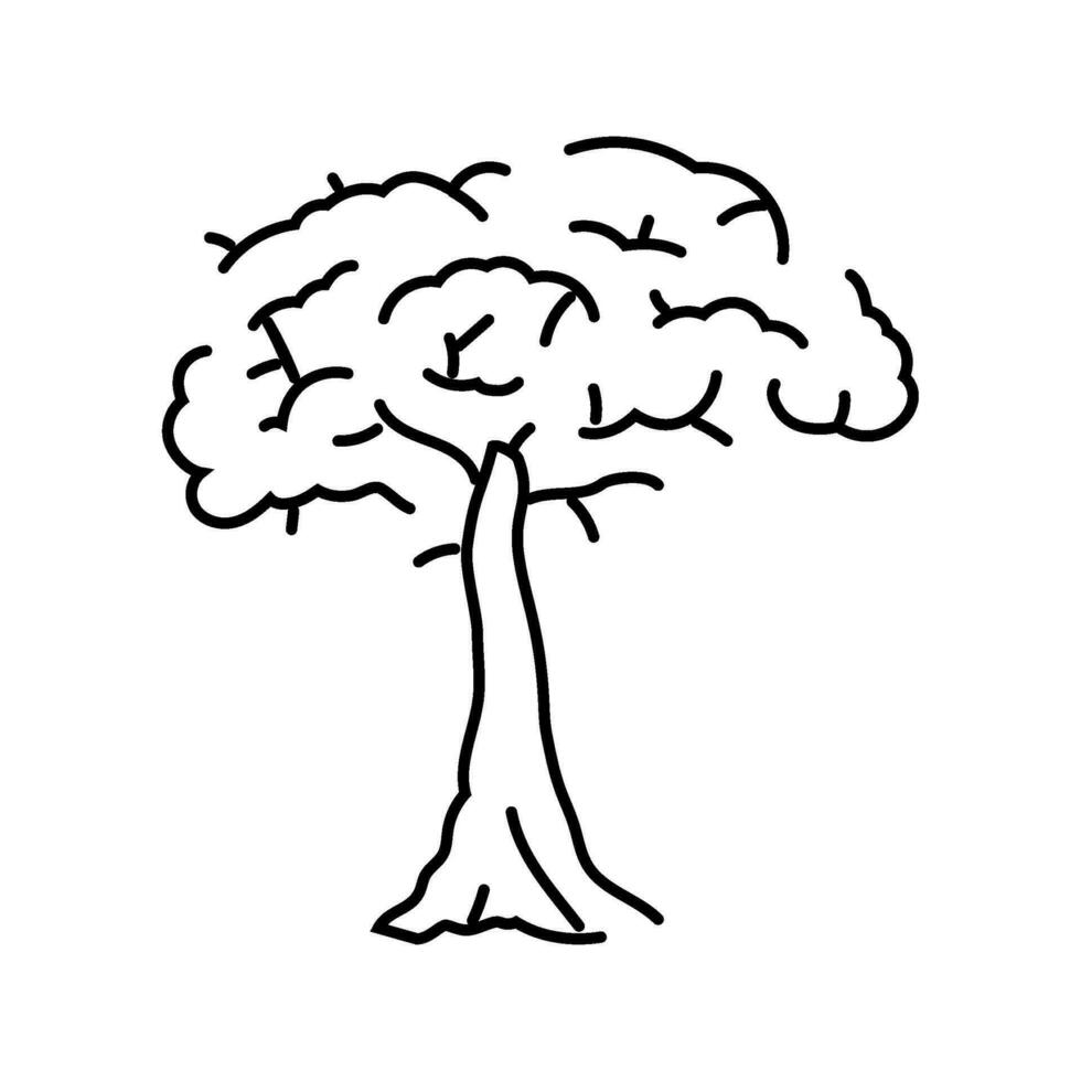 Kapok Baum Urwald Amazonas Linie Symbol Vektor Illustration