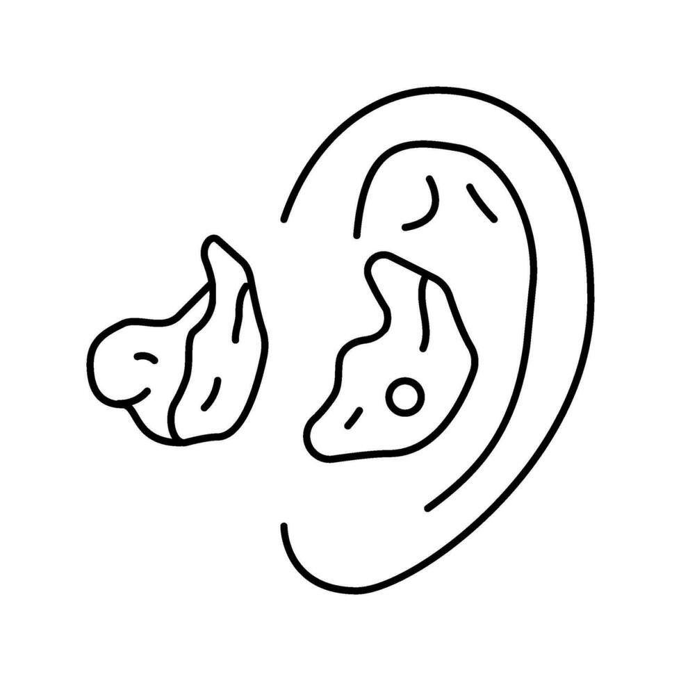 Ohr Schimmel Audiologe Arzt Linie Symbol Vektor Illustration