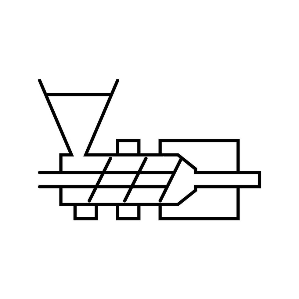 extrudering material teknik linje ikon vektor illustration