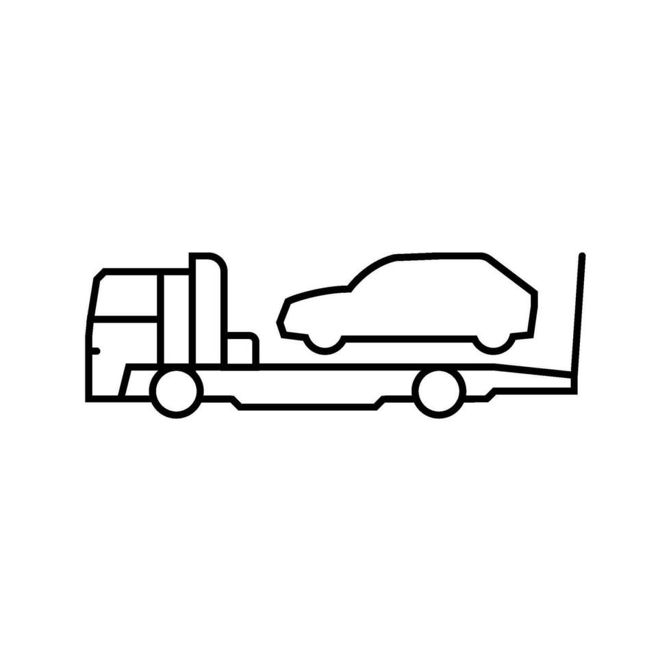 Abschleppen Bedienung Auto Mechaniker Linie Symbol Vektor Illustration