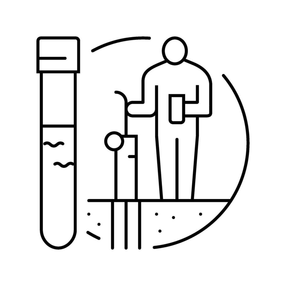 hydrogeologiska Kartor hydrogeolog linje ikon vektor illustration