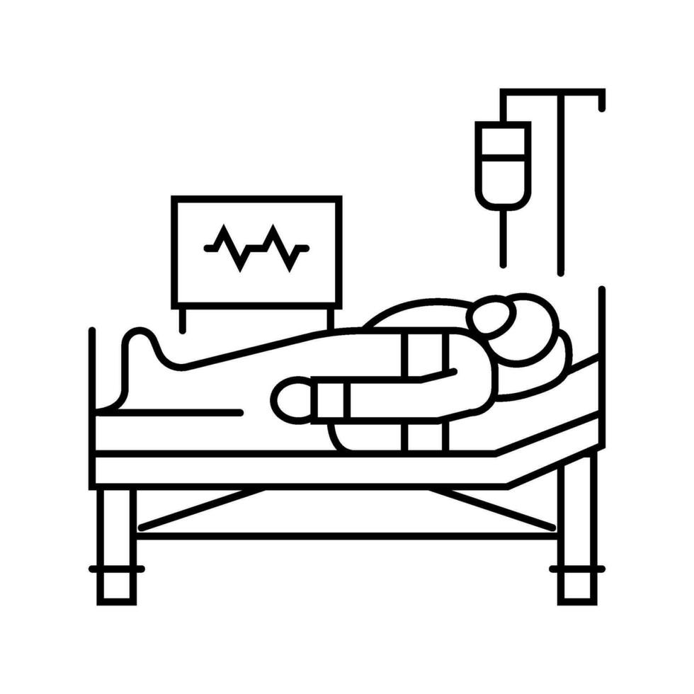 postoperativ Wiederherstellung Linie Symbol Vektor Illustration