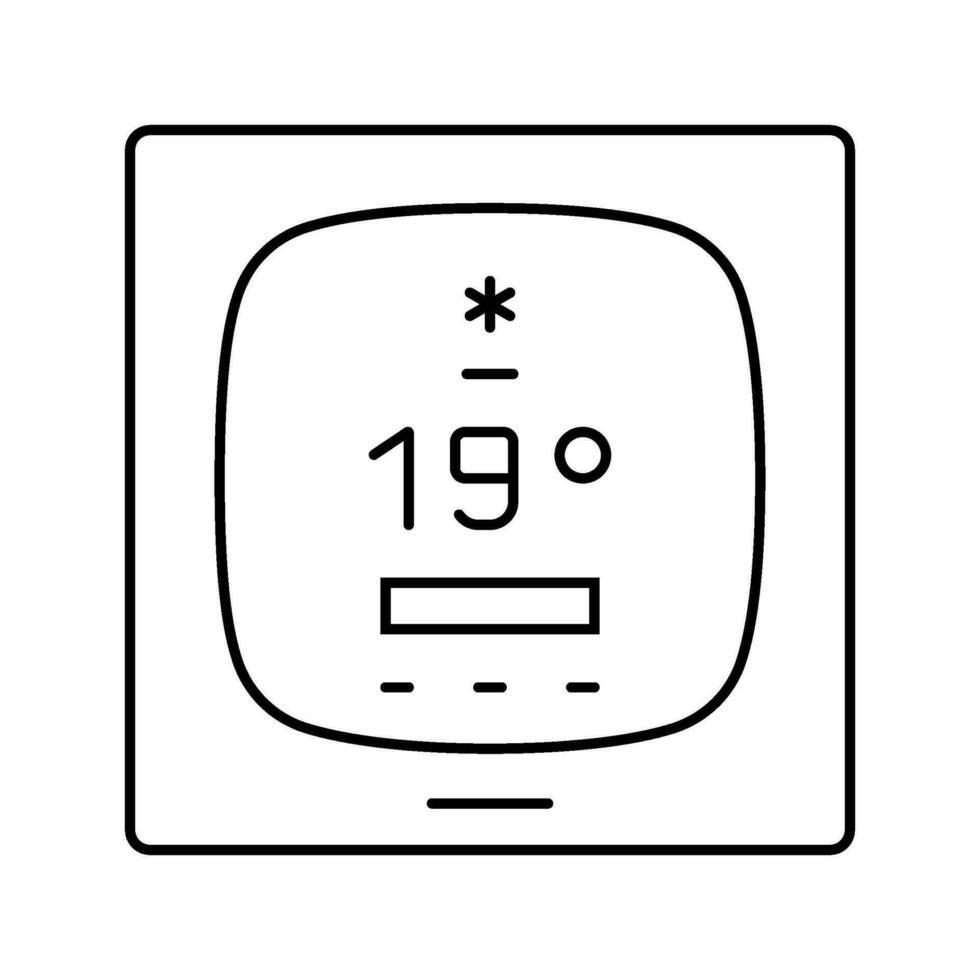 Clever Thermostat Linie Symbol Vektor Illustration