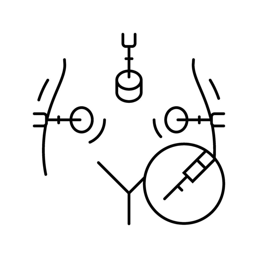 laparoskopisch Chirurgie Linie Symbol Vektor Illustration