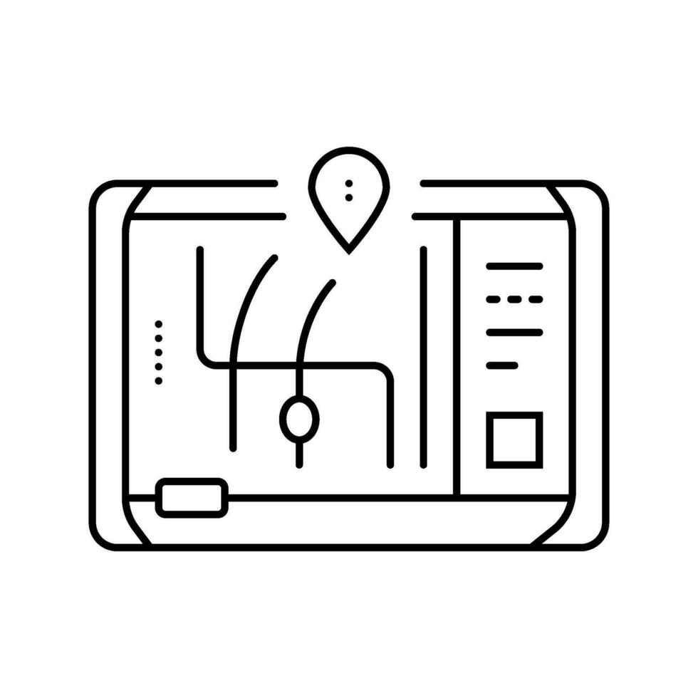 Geographisches Positionierungs System Navigation autonom Lieferung Linie Symbol Vektor Illustration