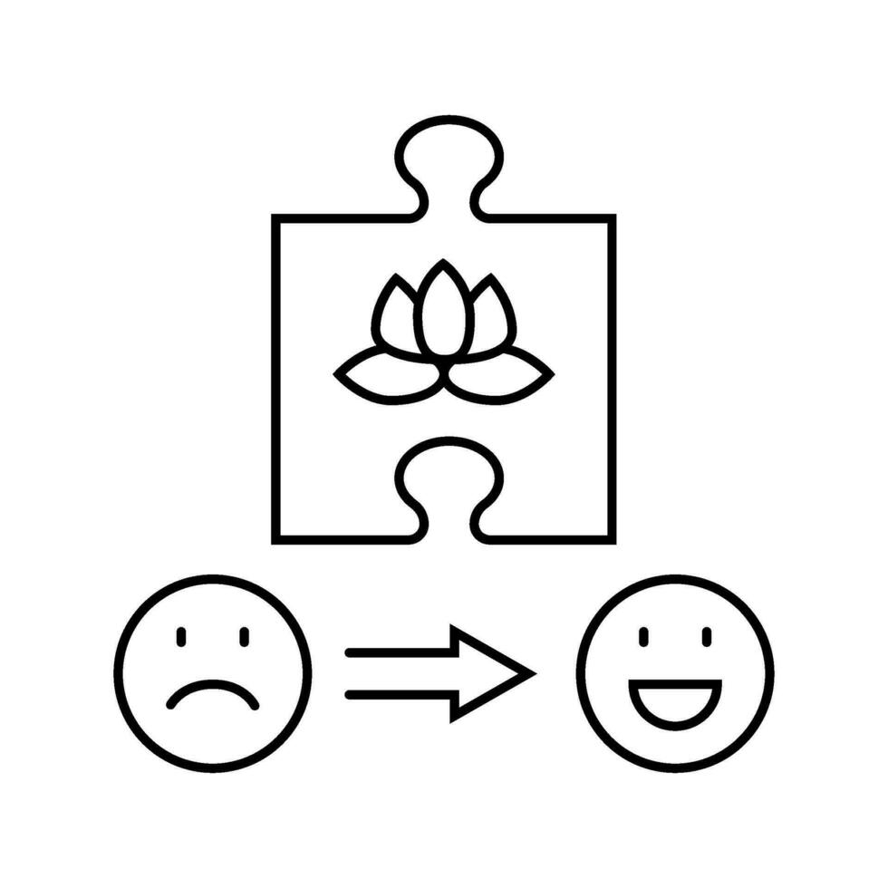 Bewältigung Strategien mental Gesundheit Linie Symbol Vektor Illustration