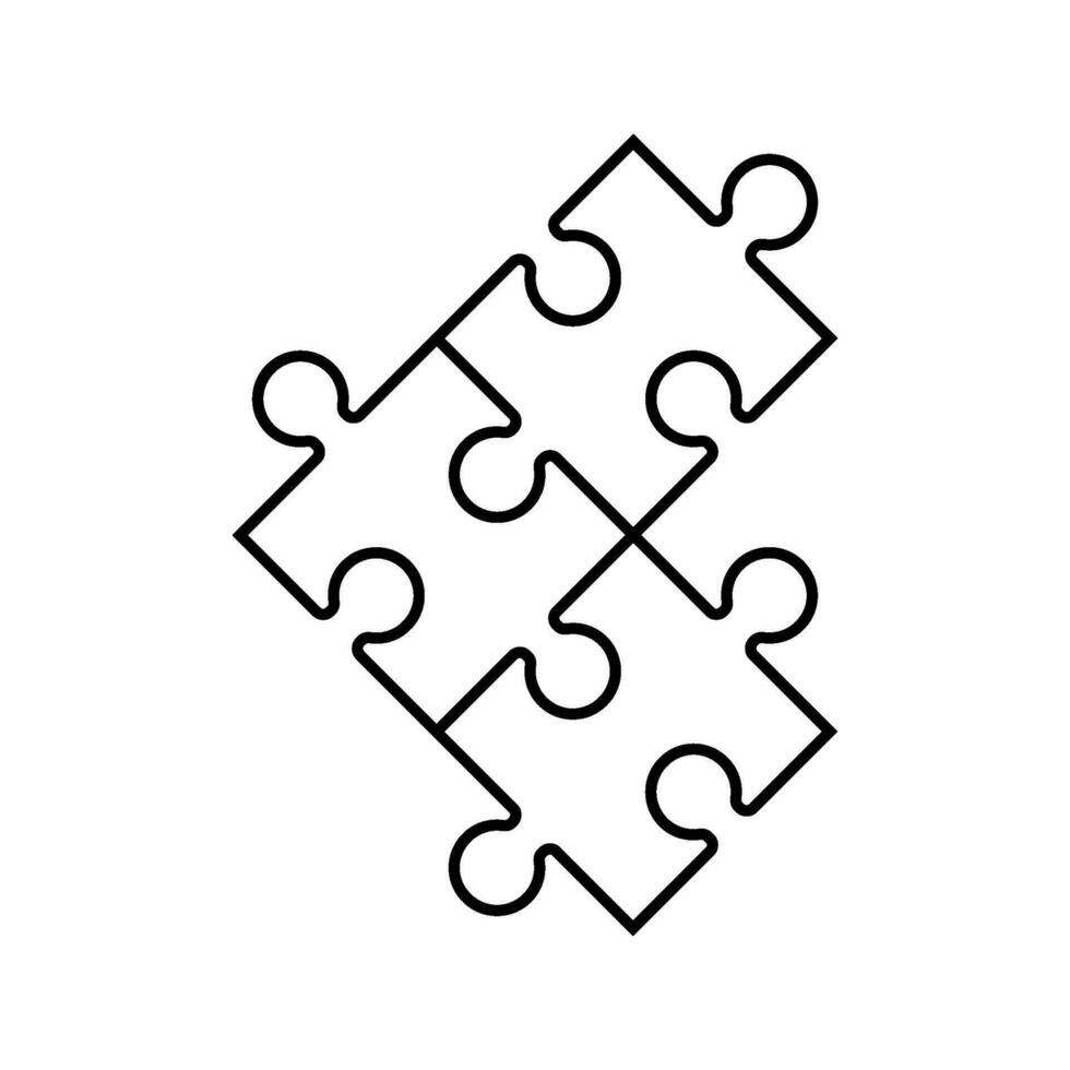 Puzzle Idee Lösung Linie Symbol Vektor Illustration