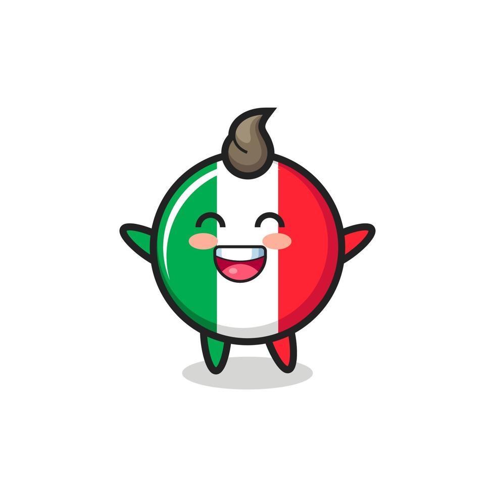glad baby italien flagga seriefigur vektor