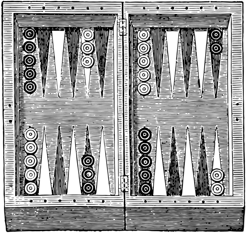 de backgammon styrelse årgång illustration. vektor