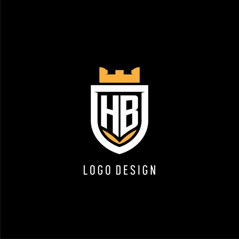 Initiale hb Logo mit Schild, Esport Spielen Logo Monogramm Stil vektor