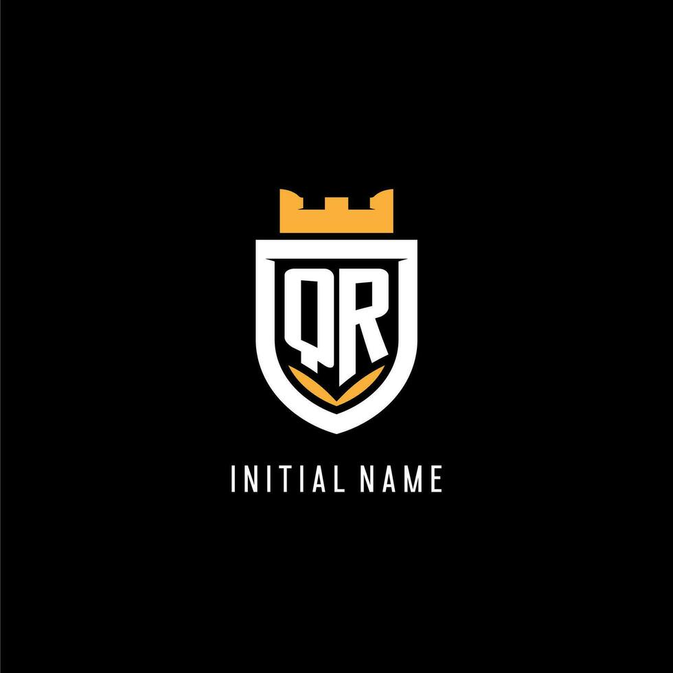 Initiale qr Logo mit Schild, Esport Spielen Logo Monogramm Stil vektor