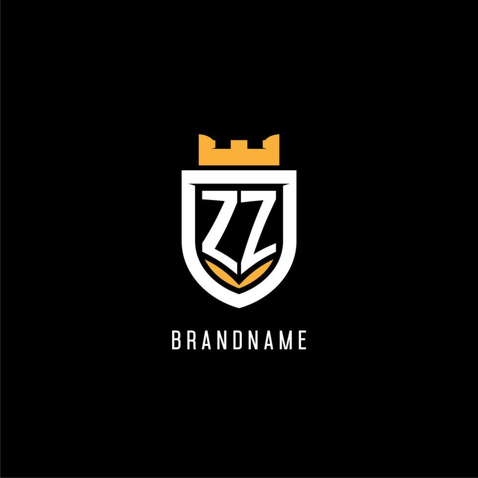 Initiale zz Logo mit Schild, Esport Spielen Logo Monogramm Stil vektor