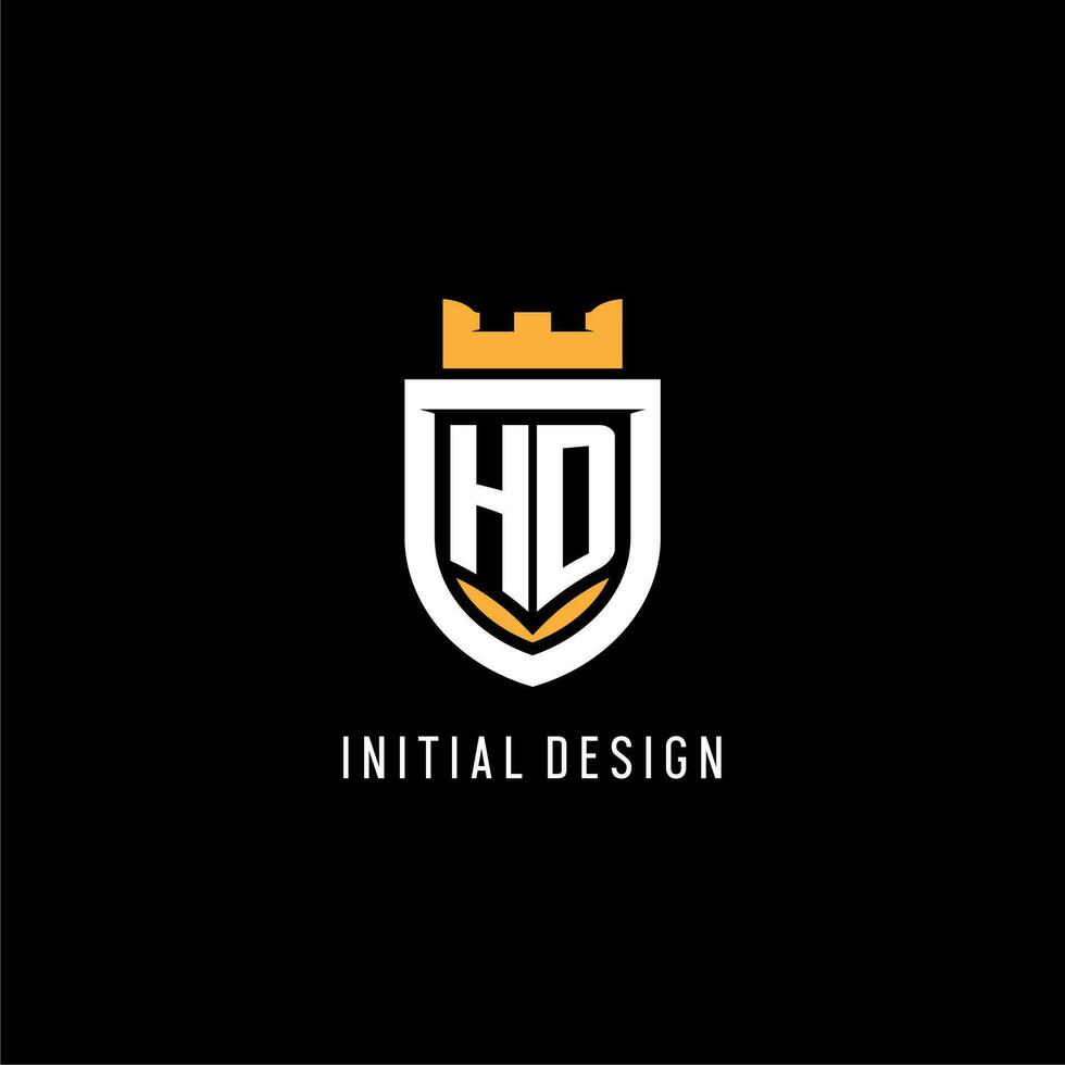 Initiale hd Logo mit Schild, Esport Spielen Logo Monogramm Stil vektor