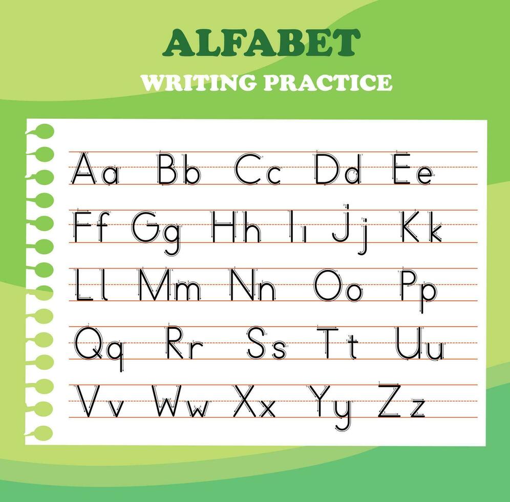 alfabet brev spårande kalkylblad med Allt alfabet brev vektor