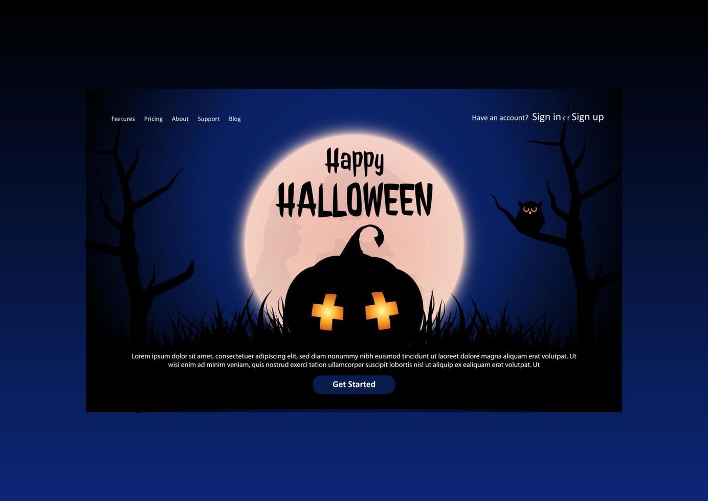 Halloween-Landingpage vektor