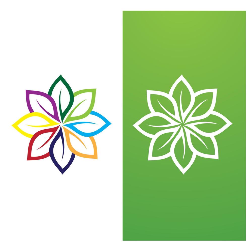 bladgrön logotyp och symbolmall vektor gratis