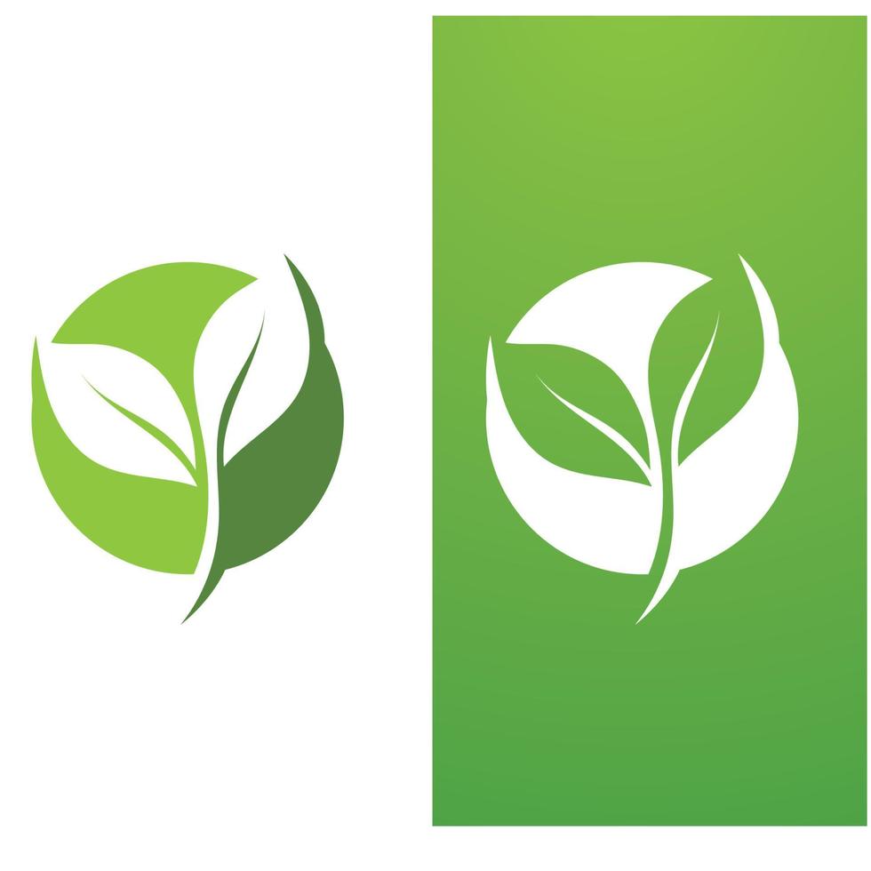 Blattgrünes Logo und Symbolvorlage Vektor kostenlos