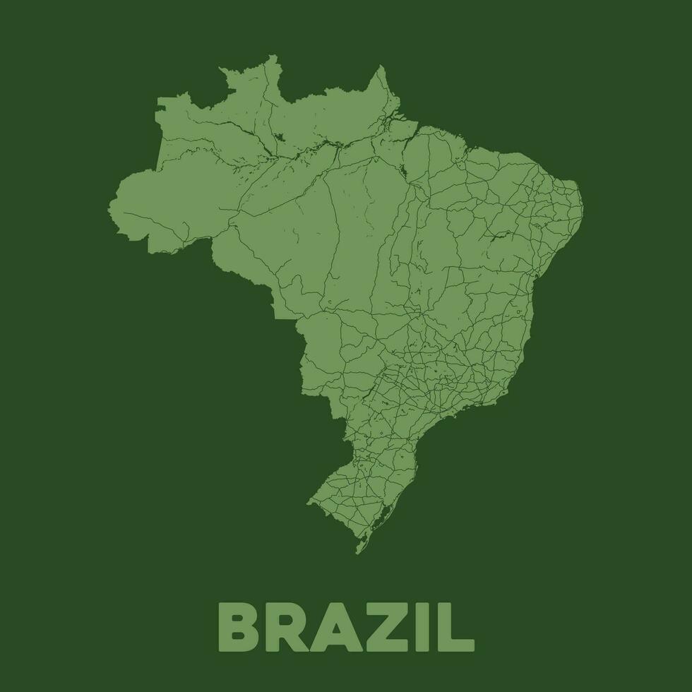 detaljerad Brasilien Karta design vektor