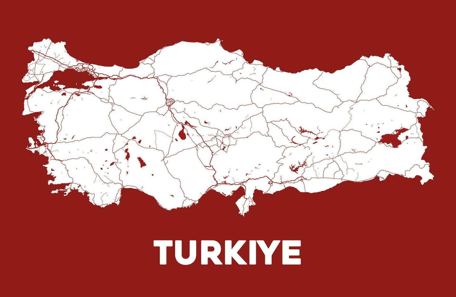 detaljerad turkiye Karta design vektor